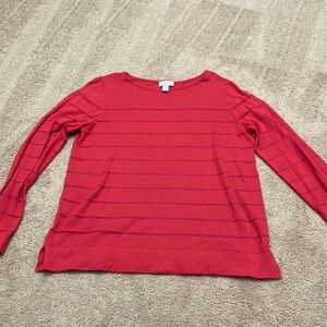 Loft Red Long Sleeve Sweater with ribs Large